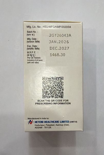 Тенофовір ДісопроксілTenofovir Disoproxil Fumarate Tablets IP 300 mg Tenofovir-300 фото
